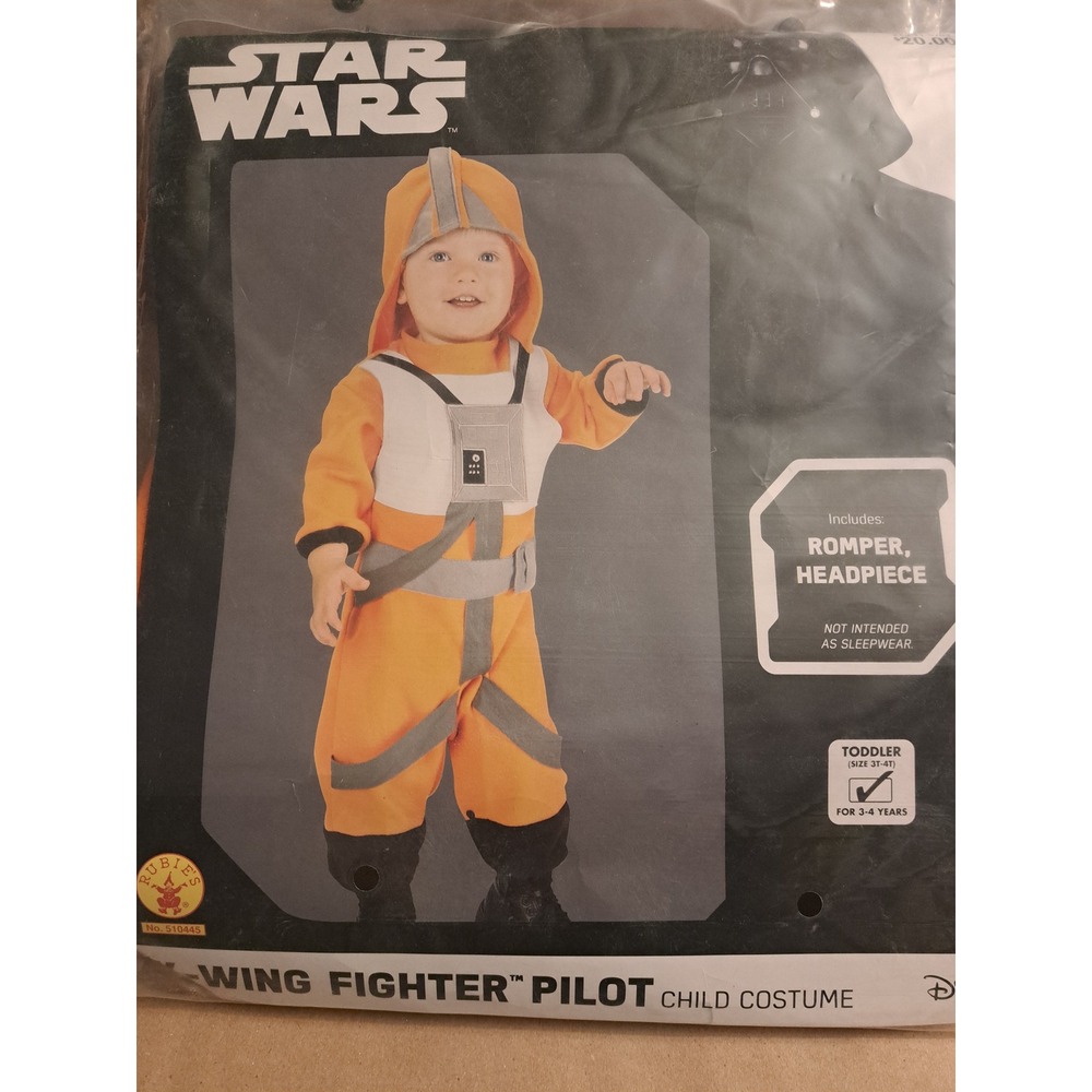 Rubies Star Wars X-Wing Fighter Pilot Costume Toddler 3T-4T Romper 510445